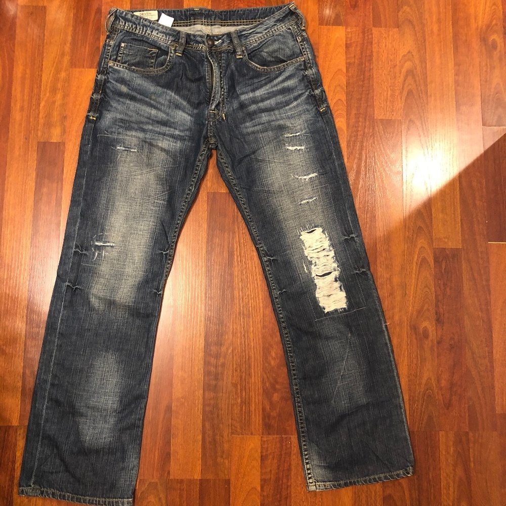 Buffalo David Bitton Distressed Denim Jeans, Sz 34